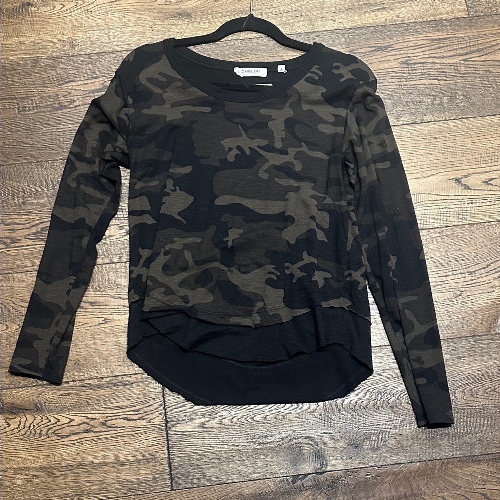 CHRLDR Black and Brown Camouflage Long Sleeve Top